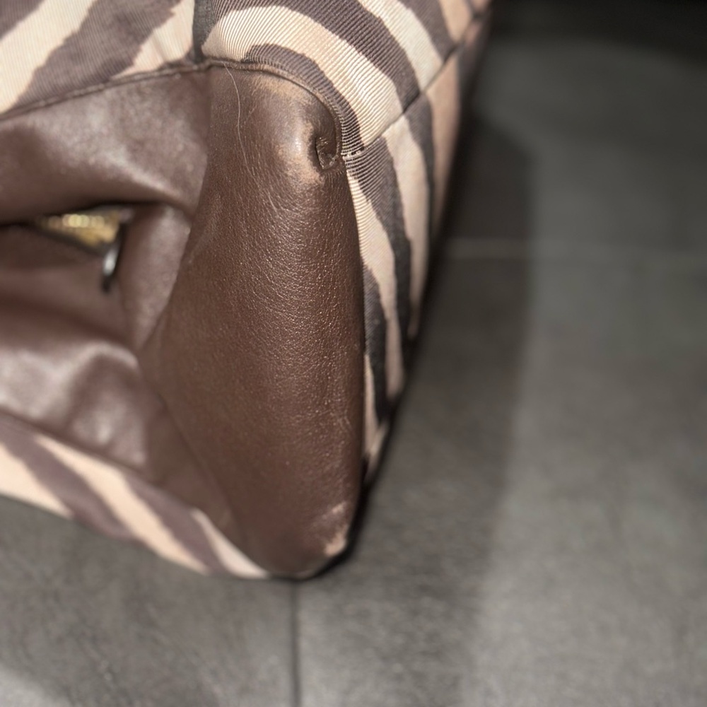 Coach Brown and Tan Hobo Bag with Zebra Print - Picture 9 of 14